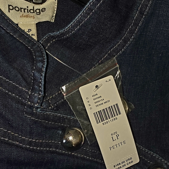 Anthropologie Porridge Denim Hardware Midi Dress Size Large Petite - Picture 11 of 11